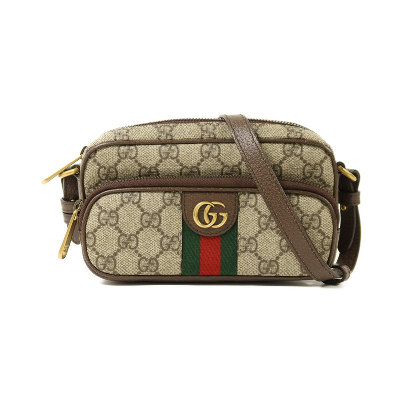 GUCCI 塗層帆布Ophidia Mini GG金扣肩背袋-0