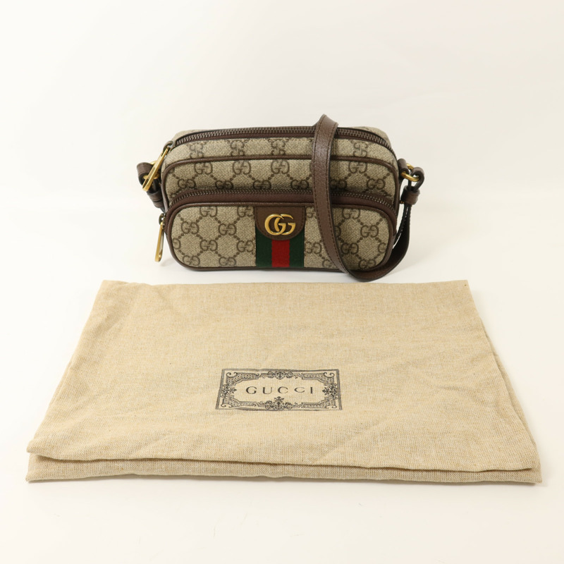 GUCCI 塗層帆布Ophidia Mini GG金扣肩背袋-15