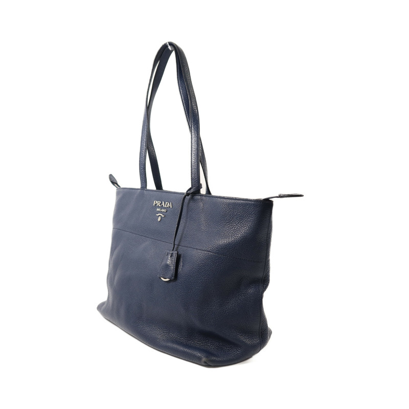 PRADA 牛皮皮革Tote Bag銀扣手挽袋-2
