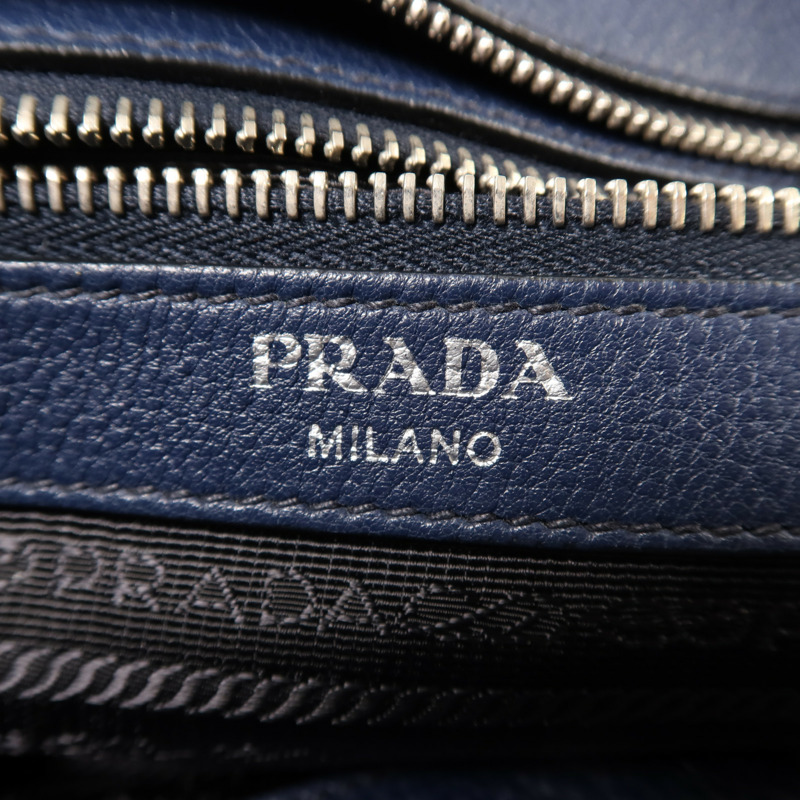 PRADA 牛皮皮革Tote Bag銀扣手挽袋-5
