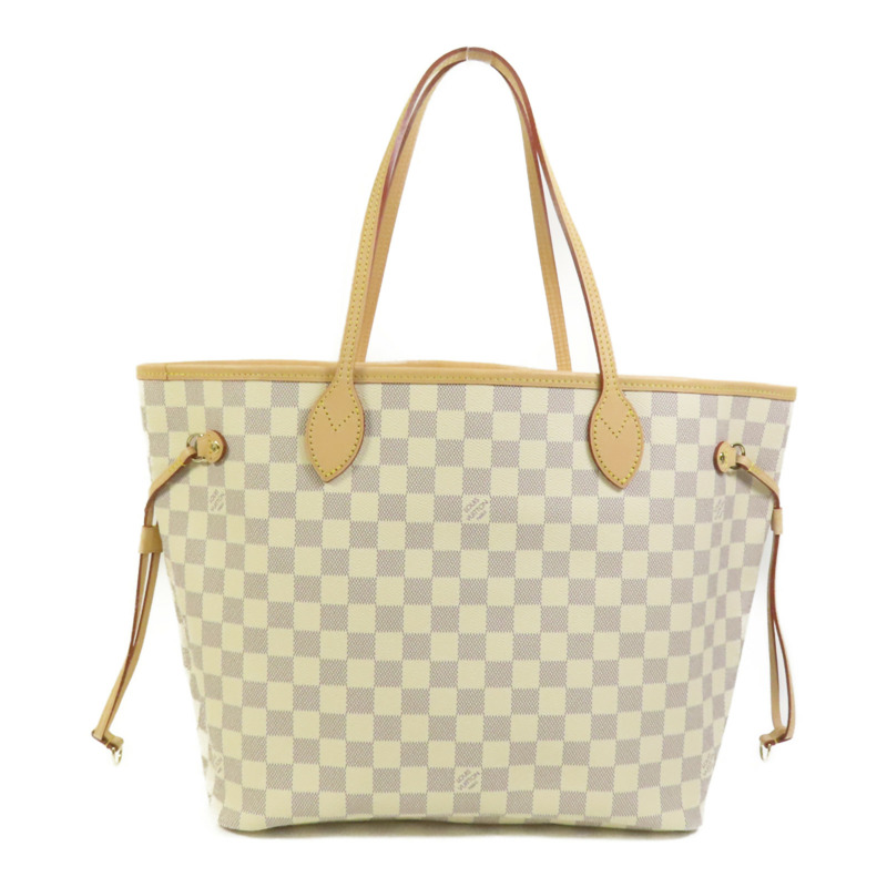 LOUIS VUITTON Damier Azur Neverfull MM金扣手挽袋-1