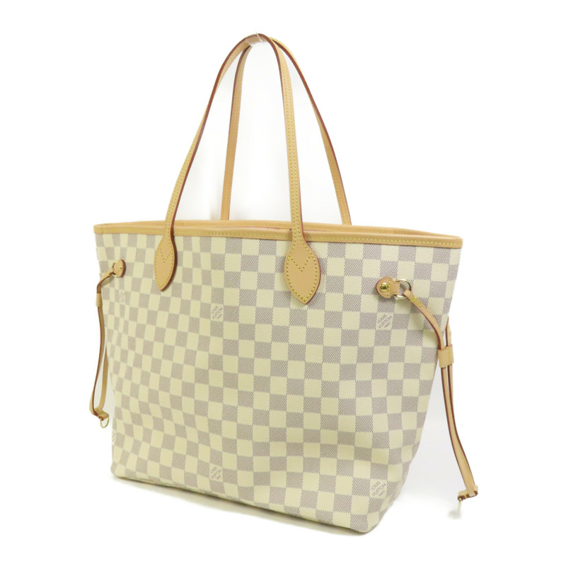 LOUIS VUITTON Damier Azur Neverfull MM金扣手挽袋-2