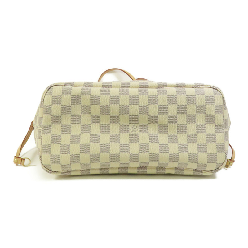 LOUIS VUITTON Damier Azur Neverfull MM金扣手挽袋-3