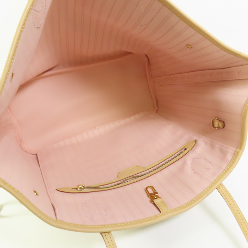 LOUIS VUITTON Damier Azur Neverfull MM金扣手挽袋-4