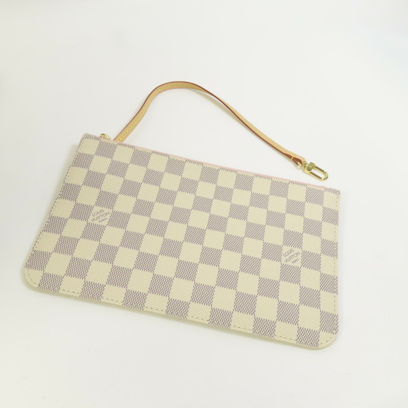 LOUIS VUITTON Damier Azur Neverfull MM金扣手挽袋-6