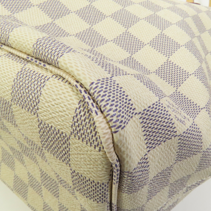 LOUIS VUITTON Damier Azur Neverfull MM金扣手挽袋-12