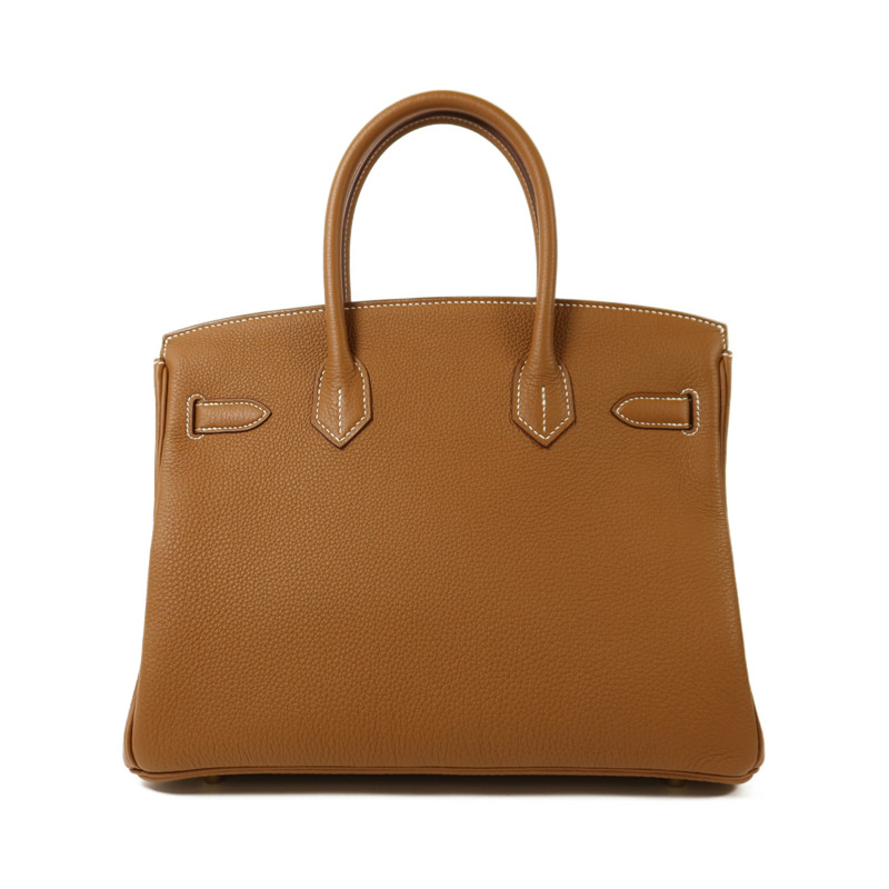 HERMES Clemence皮革Birkin 30金扣手挽袋Gold-1