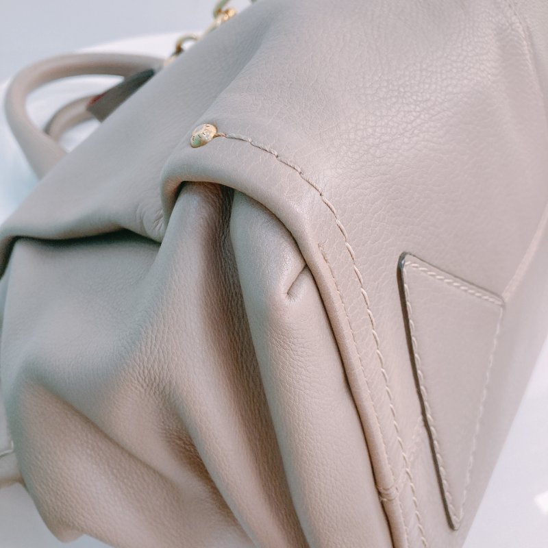 MS0557 Bally 巴利 三用 斜背 側背 手提 牛皮 大象灰 金扣 2-Ways Top Handle Bag Calfskin Grey x GHW-5