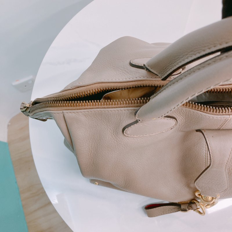 MS0557 Bally 巴利 三用 斜背 側背 手提 牛皮 大象灰 金扣 2-Ways Top Handle Bag Calfskin Grey x GHW-13