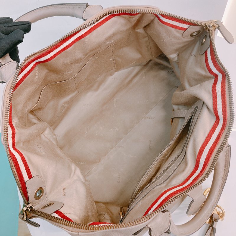 MS0557 Bally 巴利 三用 斜背 側背 手提 牛皮 大象灰 金扣 2-Ways Top Handle Bag Calfskin Grey x GHW-15