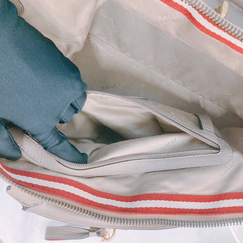 MS0557 Bally 巴利 三用 斜背 側背 手提 牛皮 大象灰 金扣 2-Ways Top Handle Bag Calfskin Grey x GHW-19