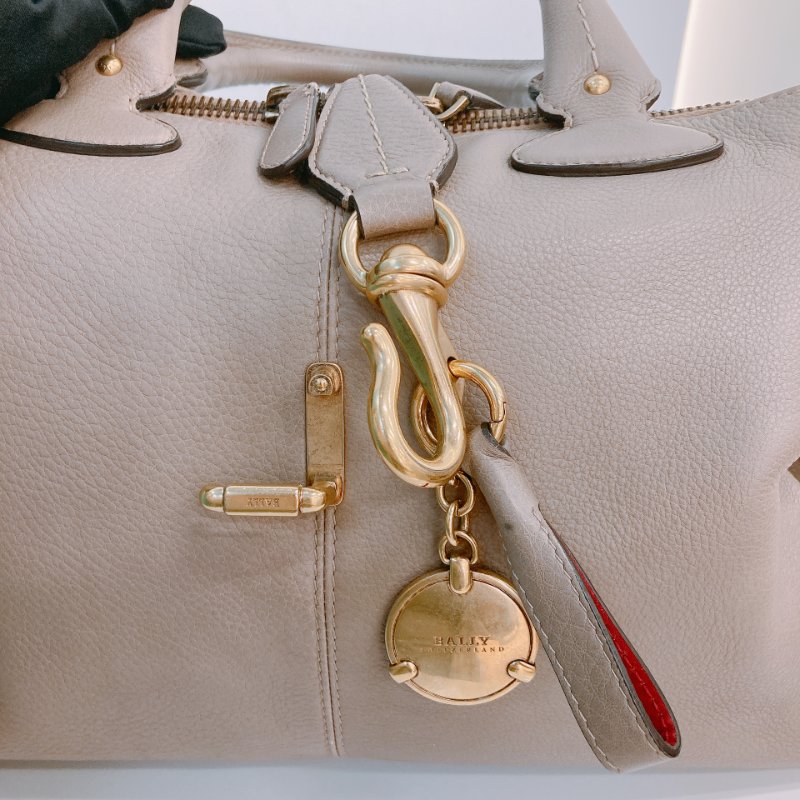 MS0557 Bally 巴利 三用 斜背 側背 手提 牛皮 大象灰 金扣 2-Ways Top Handle Bag Calfskin Grey x GHW-22