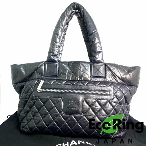 △ Chanel 香奈兒 Navy Lambskin Coco Cocoon Silver Tone Metal Tote Bag No.14 深藍色小羊皮銀色金屬托特袋No.14 - 257022484