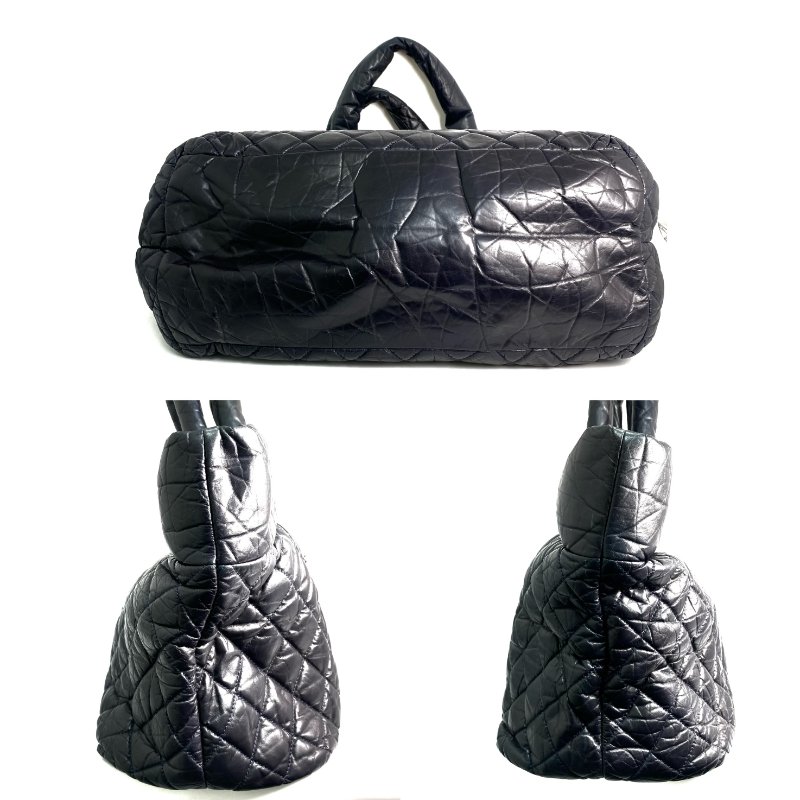 △ Chanel 香奈兒 Navy Lambskin Coco Cocoon Silver Tone Metal Tote Bag No.14 深藍色小羊皮銀色金屬托特袋No.14 - 257022484-4