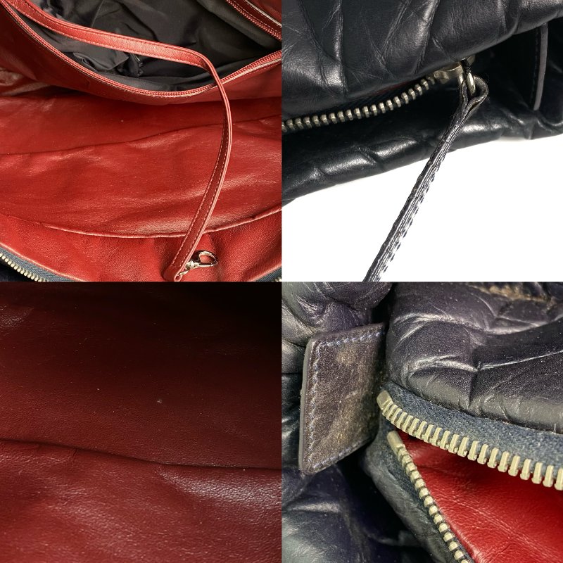 △ Chanel 香奈兒 Navy Lambskin Coco Cocoon Silver Tone Metal Tote Bag No.14 深藍色小羊皮銀色金屬托特袋No.14 - 257022484-8