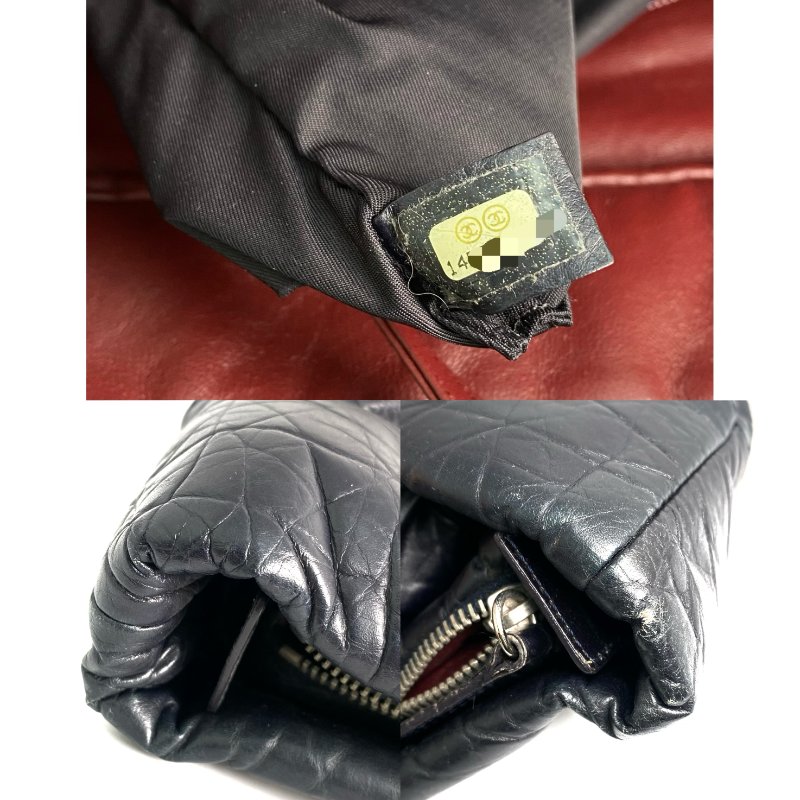 △ Chanel 香奈兒 Navy Lambskin Coco Cocoon Silver Tone Metal Tote Bag No.14 深藍色小羊皮銀色金屬托特袋No.14 - 257022484-9