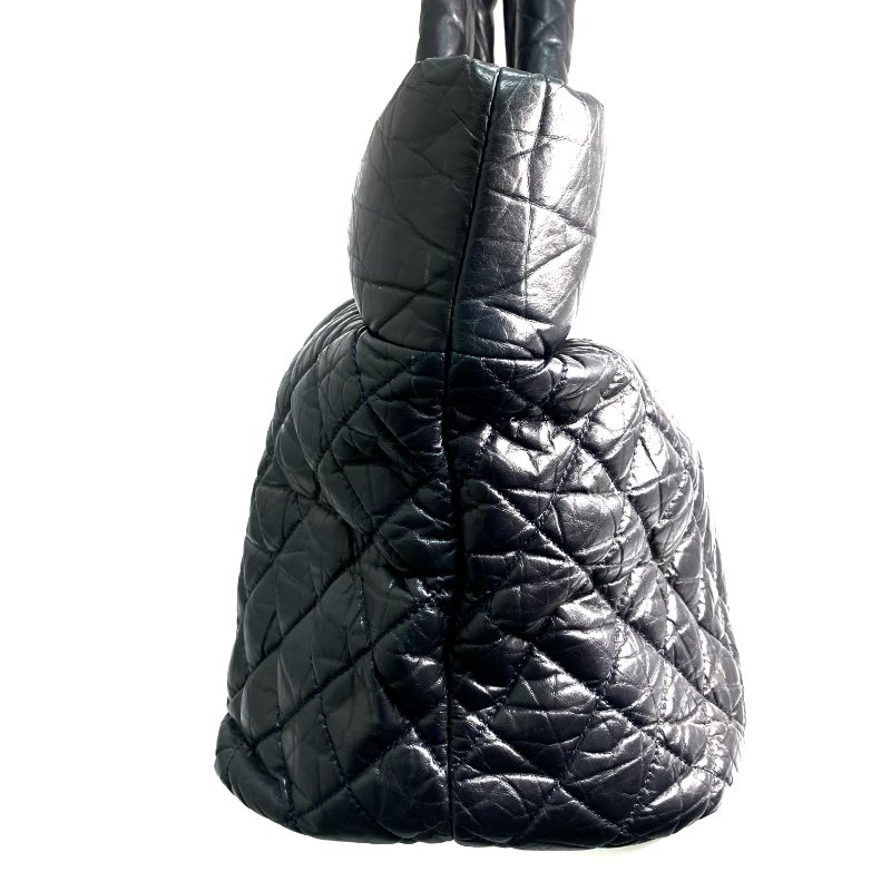 △ Chanel 香奈兒 Navy Lambskin Coco Cocoon Silver Tone Metal Tote Bag No.14 深藍色小羊皮銀色金屬托特袋No.14 - 257022484-10