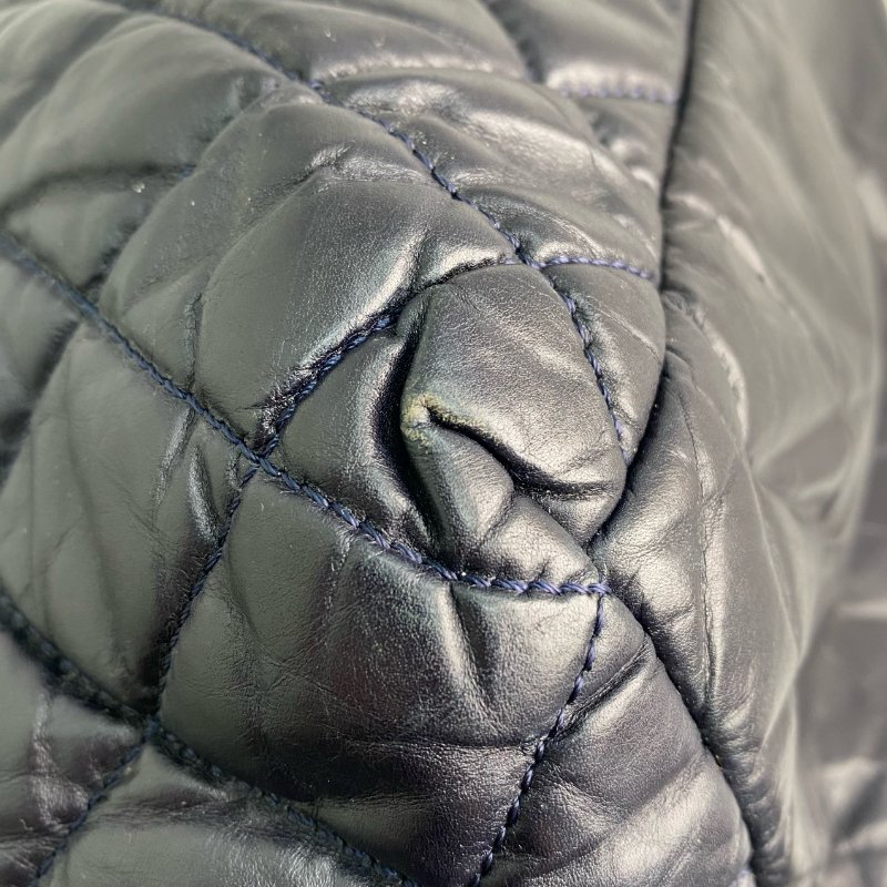 △ Chanel 香奈兒 Navy Lambskin Coco Cocoon Silver Tone Metal Tote Bag No.14 深藍色小羊皮銀色金屬托特袋No.14 - 257022484-13