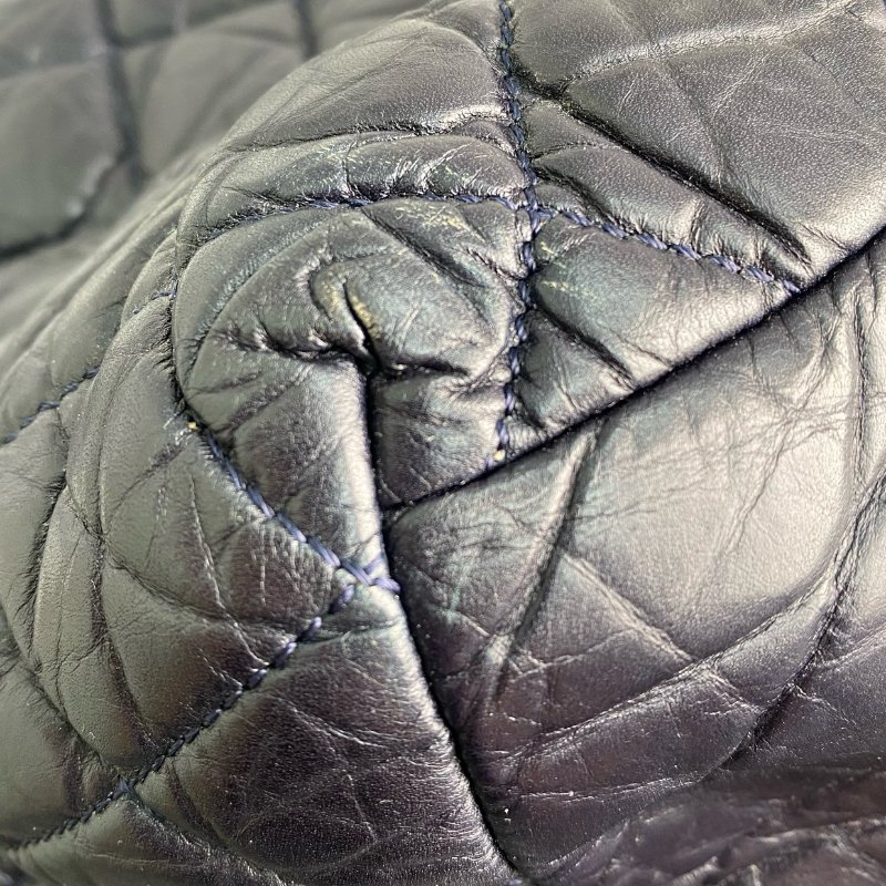 △ Chanel 香奈兒 Navy Lambskin Coco Cocoon Silver Tone Metal Tote Bag No.14 深藍色小羊皮銀色金屬托特袋No.14 - 257022484-15