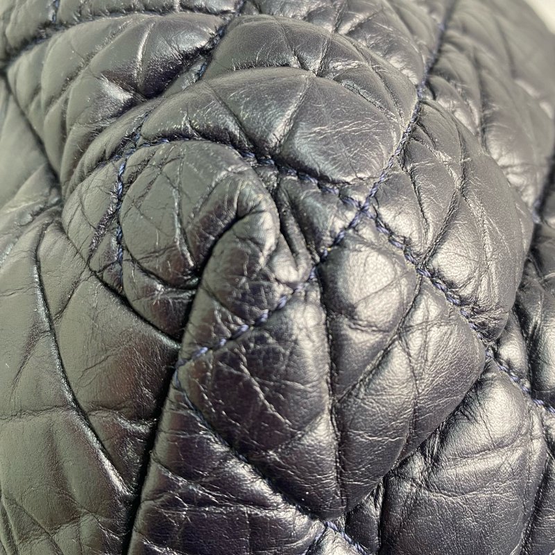 △ Chanel 香奈兒 Navy Lambskin Coco Cocoon Silver Tone Metal Tote Bag No.14 深藍色小羊皮銀色金屬托特袋No.14 - 257022484-16