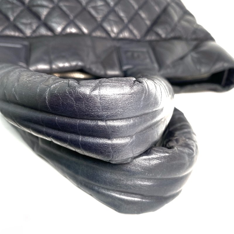 △ Chanel 香奈兒 Navy Lambskin Coco Cocoon Silver Tone Metal Tote Bag No.14 深藍色小羊皮銀色金屬托特袋No.14 - 257022484-18