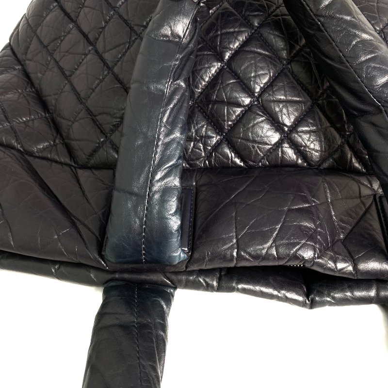 △ Chanel 香奈兒 Navy Lambskin Coco Cocoon Silver Tone Metal Tote Bag No.14 深藍色小羊皮銀色金屬托特袋No.14 - 257022484-20