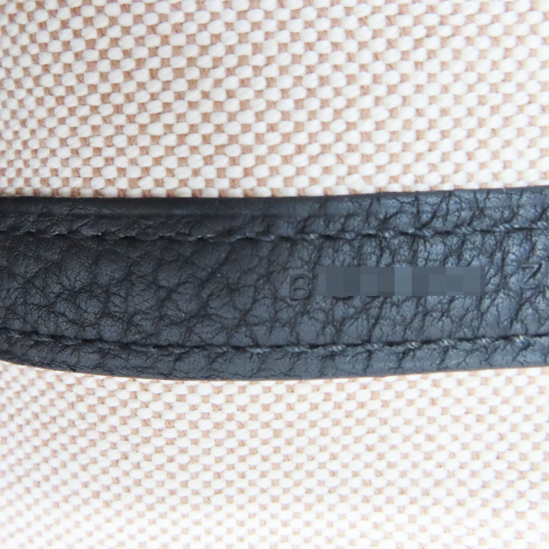 黑色牛皮 白色帆布 Garden Party GM 手提包 B刻【HERMES 愛馬仕】-7