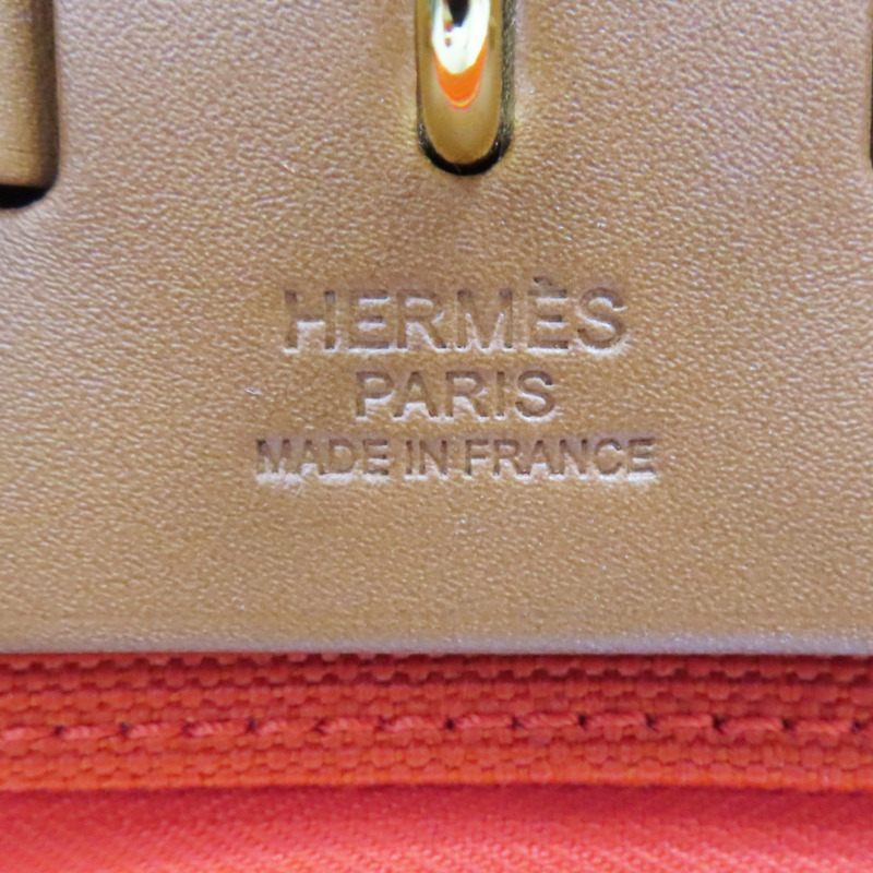 橘色 帆布 Herbag Zip 31 兩用包 U刻 金扣【HERMES 愛馬仕】-7
