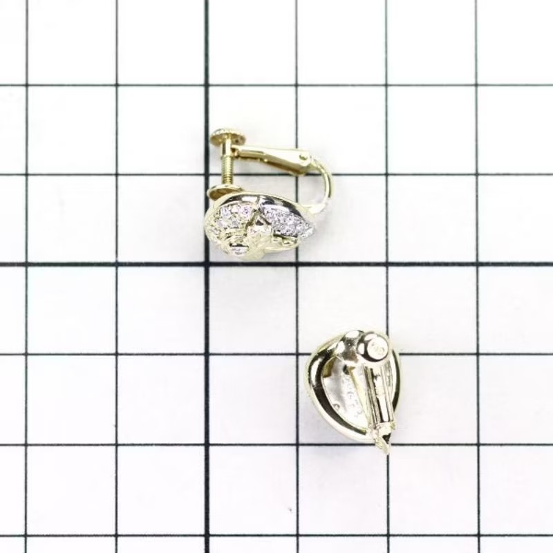 法國巴黎 LANVIN 18K金 Pt900鉑金 天然鑽石 草莓耳環-4