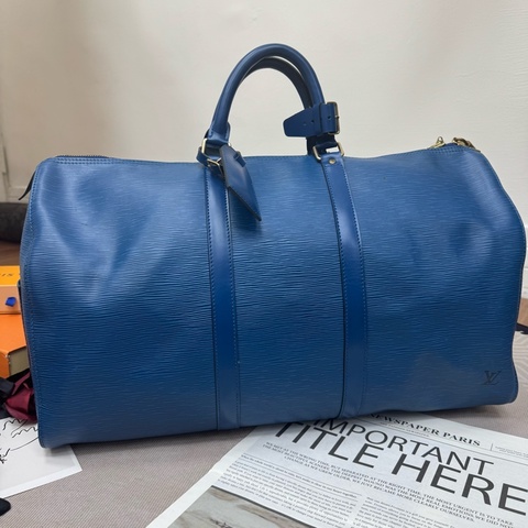 Louis Vuitton Keepall 50藍色旅行袋 Vintage 中古 二手 手提