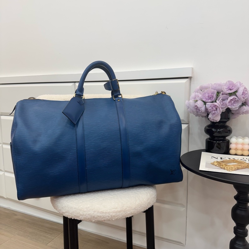 Louis Vuitton Keepall 50藍色旅行袋 Vintage 中古 二手 手提-1