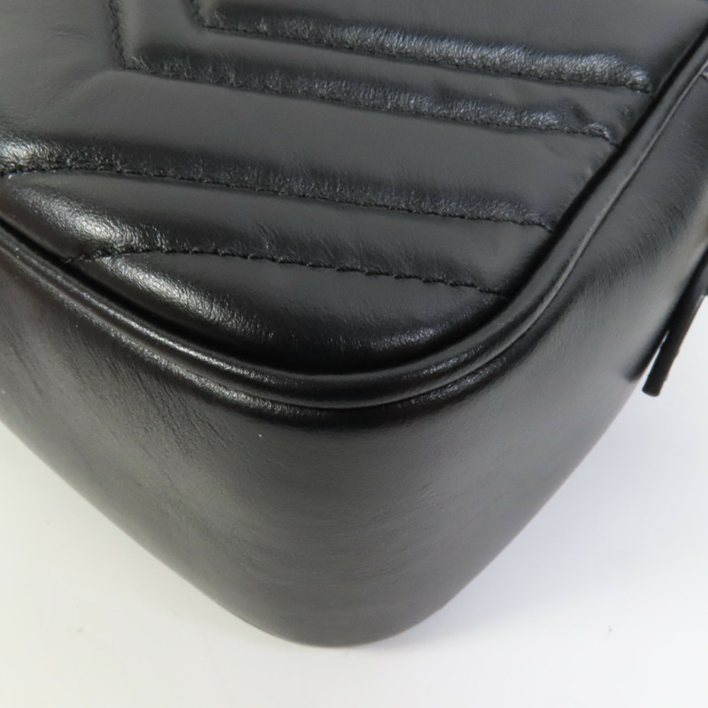 GUCCI 牛皮皮革GG Marmont Small金扣鏈帶肩背袋-11