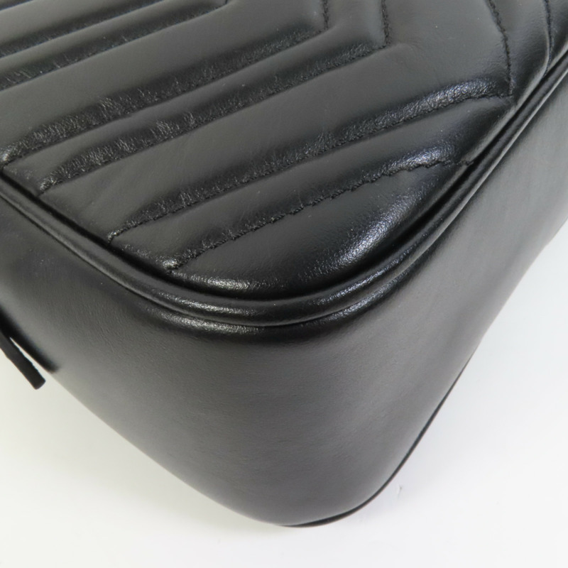 GUCCI 牛皮皮革GG Marmont Small金扣鏈帶肩背袋-12