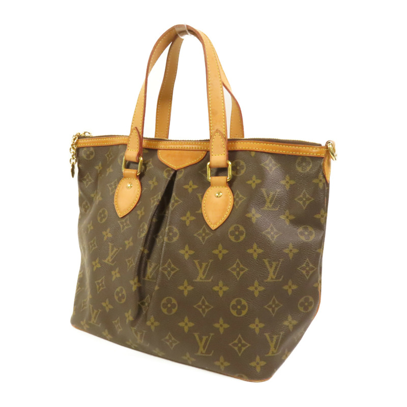 LOUIS VUITTON Monogram Palermo PM金扣手挽肩背兩用袋棕色-2