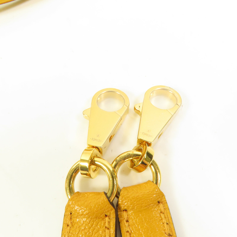HERMES Chevre皮革Kelly 28金扣手挽肩背兩用袋Deep Blue/Jaune Ambre-6
