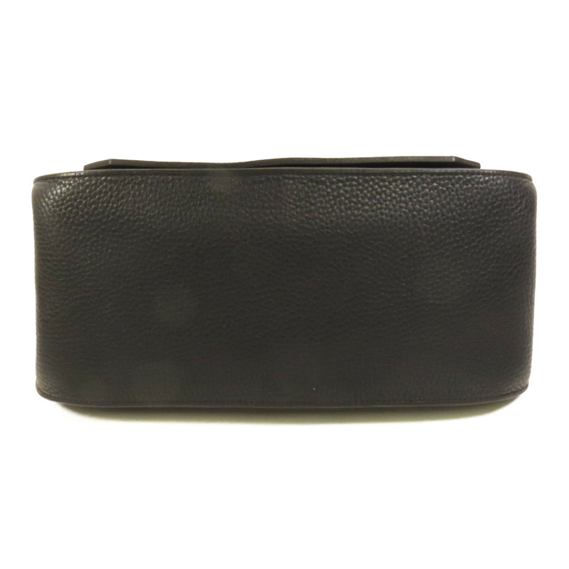 HERMES Clemence皮革Jypsiere 31銀扣肩背袋Noir-3