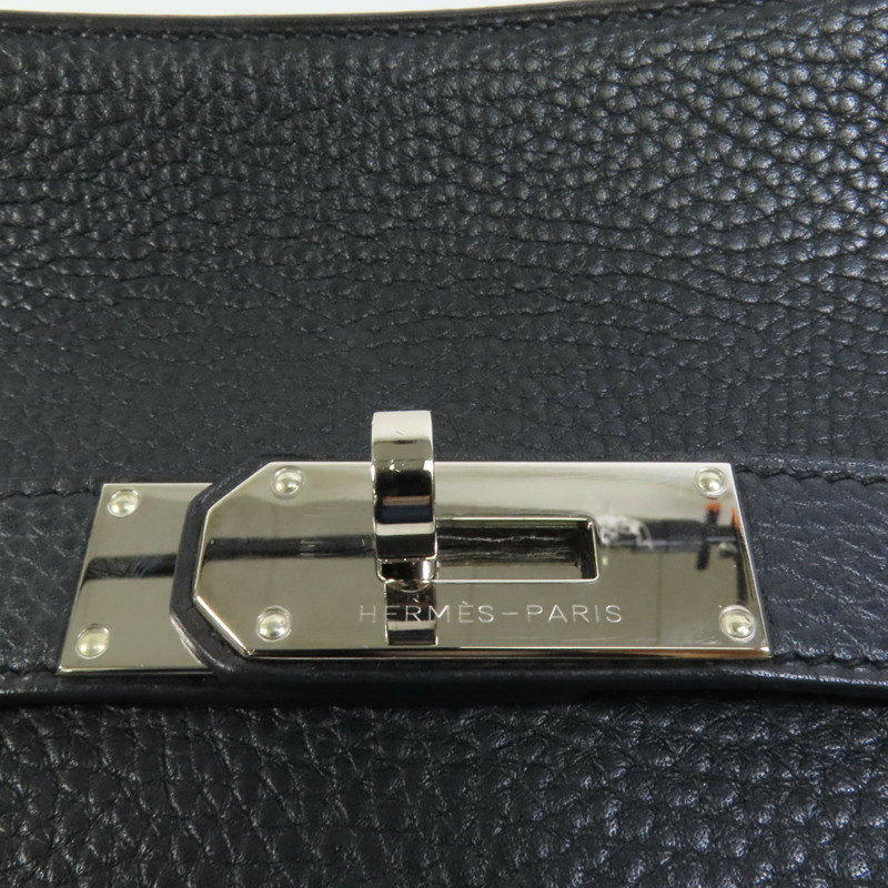 HERMES Clemence皮革Jypsiere 31銀扣肩背袋Noir-8