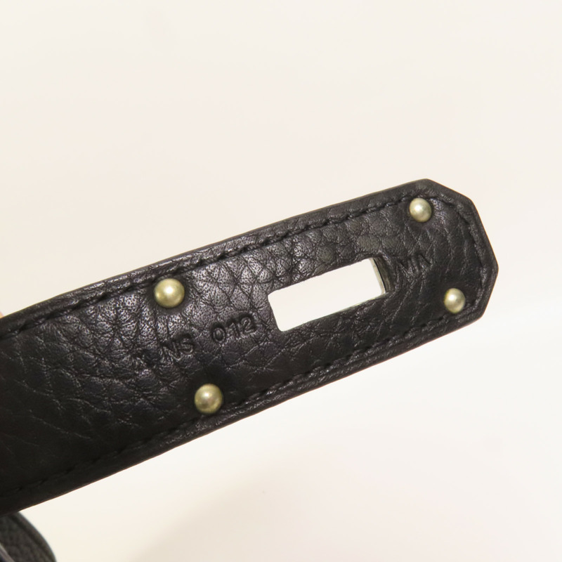 HERMES Clemence皮革Jypsiere 31銀扣肩背袋Noir-9