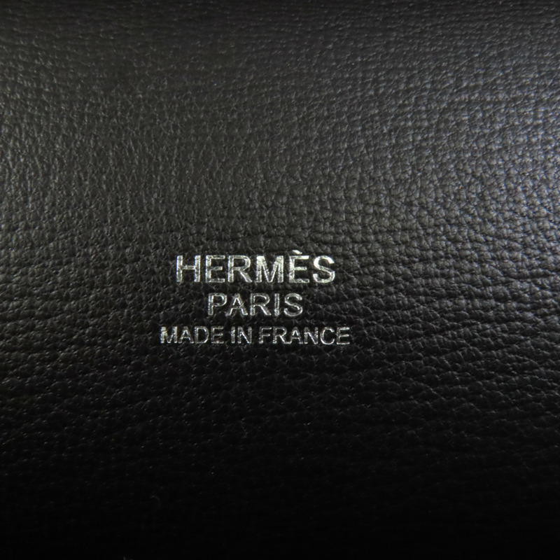 HERMES Clemence皮革Jypsiere 31銀扣肩背袋Noir-10