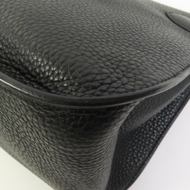 HERMES Clemence皮革Jypsiere 31銀扣肩背袋Noir-12