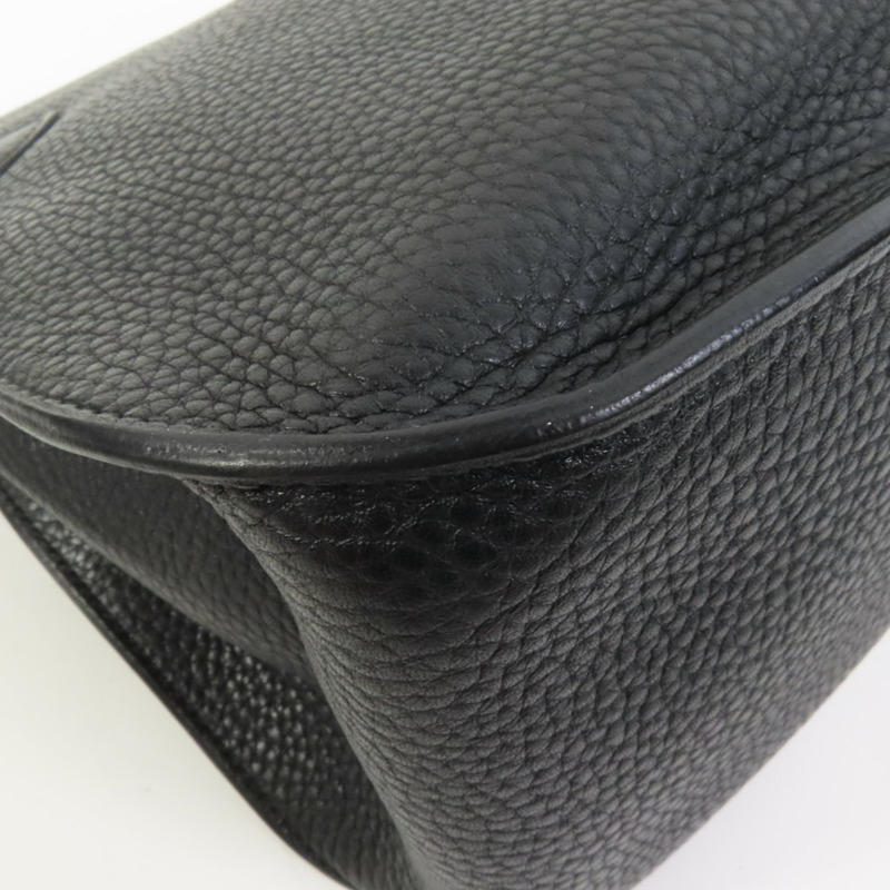 HERMES Clemence皮革Jypsiere 31銀扣肩背袋Noir-14