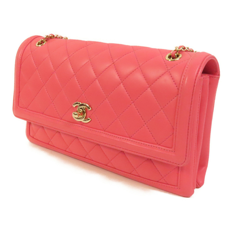 CHANEL 羊皮皮革Qulited Medium金扣肩背袋-2