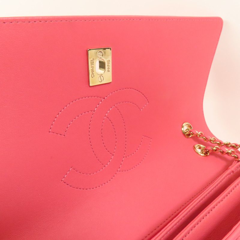 CHANEL 羊皮皮革Qulited Medium金扣肩背袋-9