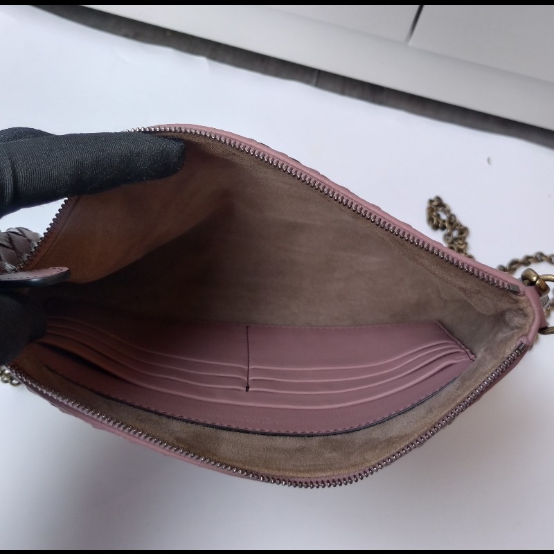 BV 粉紫皮編拚蛇皮鍊帶小包-18