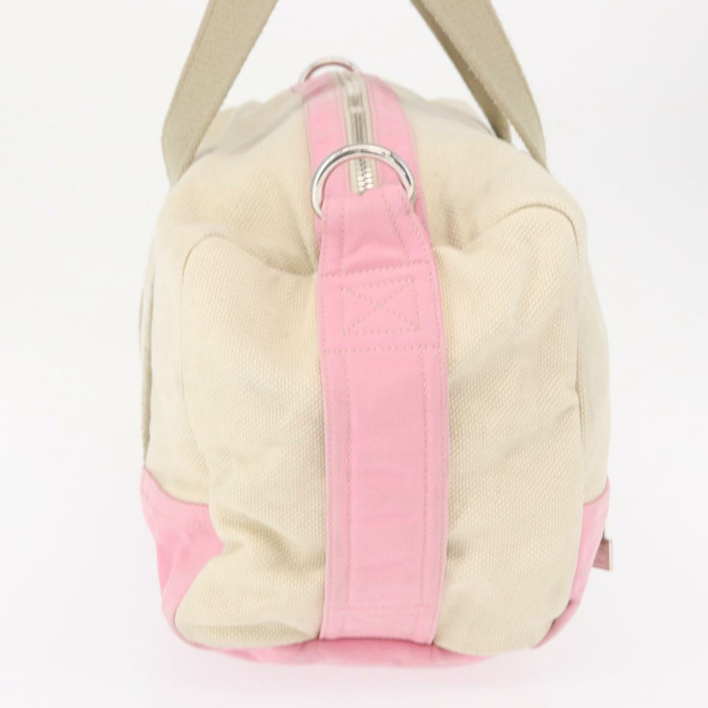 【日本直送】香奈兒波士頓包 帆布 粉紅色 銀色 CC Auth mr1869-3