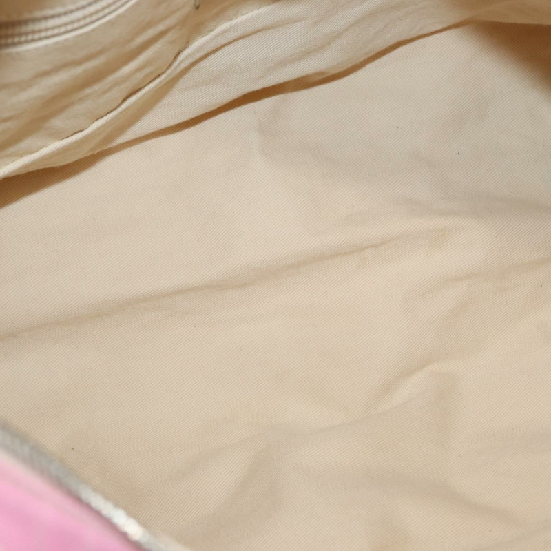 【日本直送】香奈兒波士頓包 帆布 粉紅色 銀色 CC Auth mr1869-10