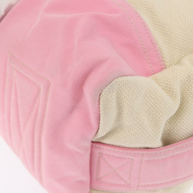 【日本直送】香奈兒波士頓包 帆布 粉紅色 銀色 CC Auth mr1869-13