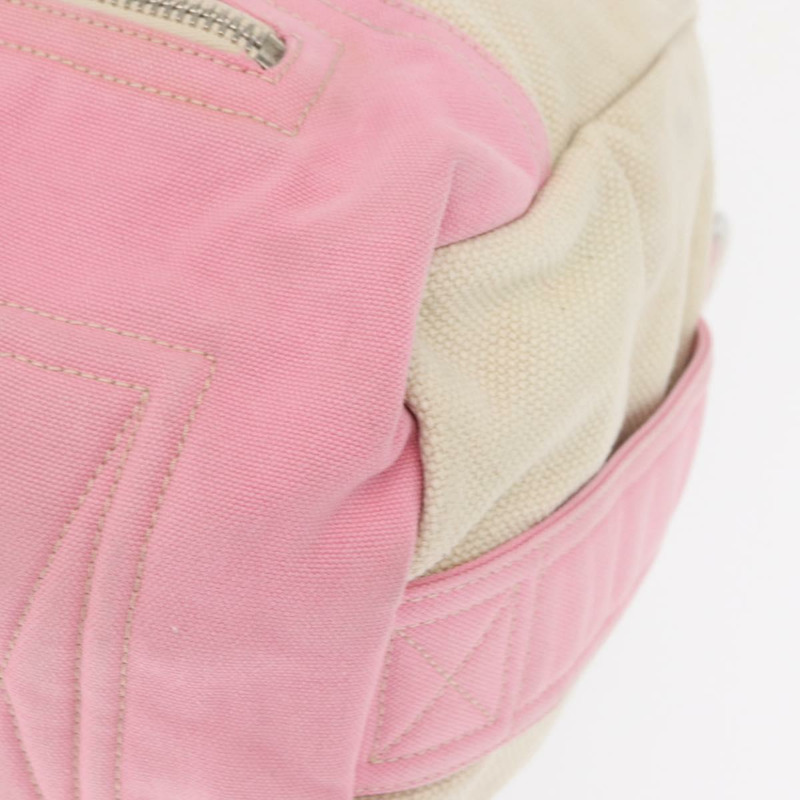 【日本直送】香奈兒波士頓包 帆布 粉紅色 銀色 CC Auth mr1869-15