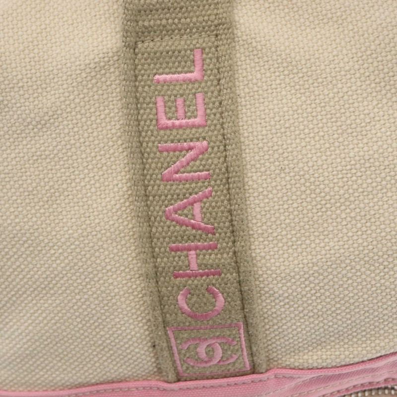 【日本直送】香奈兒波士頓包 帆布 粉紅色 銀色 CC Auth mr1869-17