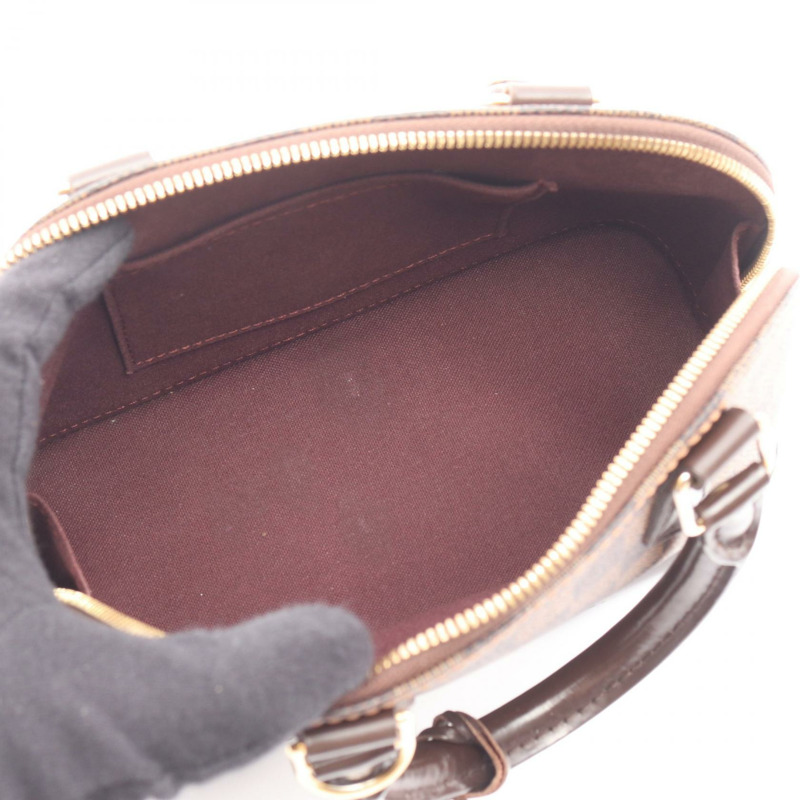 LOUIS VUITTON Alma BB 單肩斜背包手提包 N41221 Damier Ebene 帆布二手-2